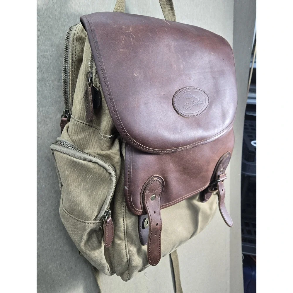 Bob Timberlake Luggage Rucksack Backpack Canvas Leather Bass Pro 2007